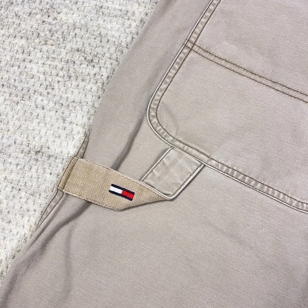 Vintage Y2K Tommy Hilfiger Denim Shorts Men 38 Tan Baggy Jorts Baggy Loose Skate - Picture 13 of 14